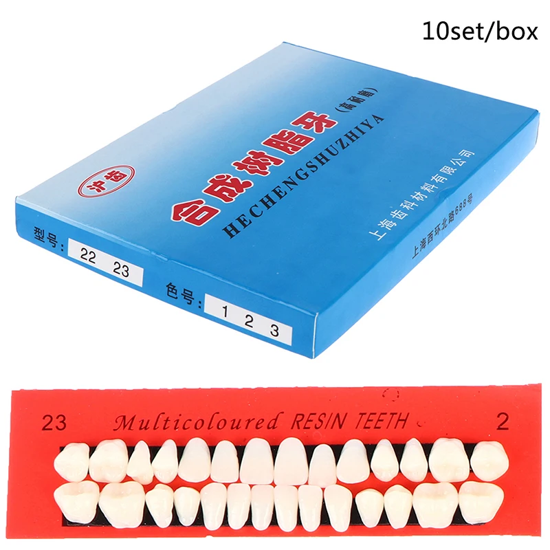 

10sets Universal Resi False Teeth Resin Teeth Model Durable Dentures Dental Material Teeth Teaching Model Dedicated Teeth