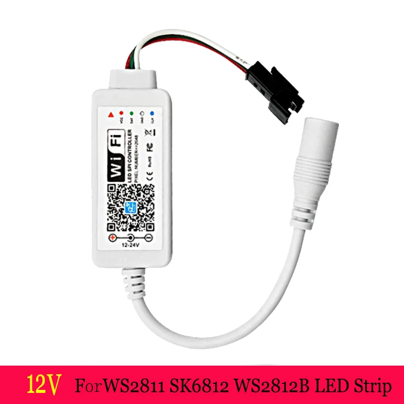 12V WS2811 DC5-28V Мини wifi Bluetooth RGB/RGBW Led контроллер Диммер Amazon Alexa Google домашний телефон для полосы светильник - Цвет: 12V WS2811