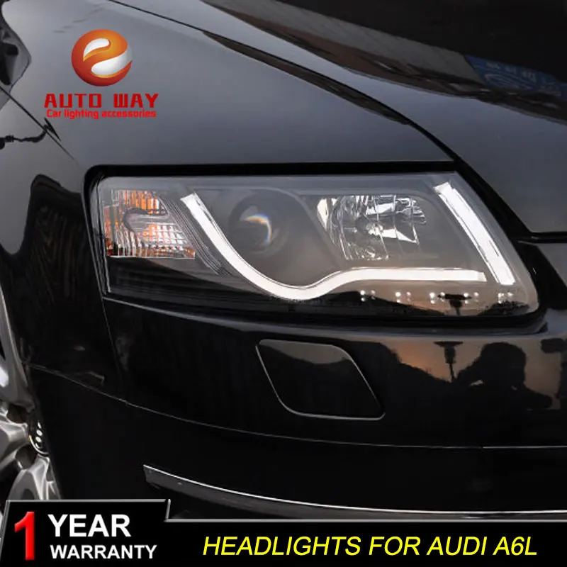 Автомобильный Стайлинг головной лампы фары чехол для Audi A6L 2005-2012 A6 DRL Объектив