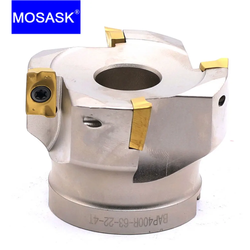 

MOSASK BAP400R 40 50 63 mm CNC Cutting Steel Precision Right-Angle Clamped End Mill APMT 1604 Face Milling Cutter