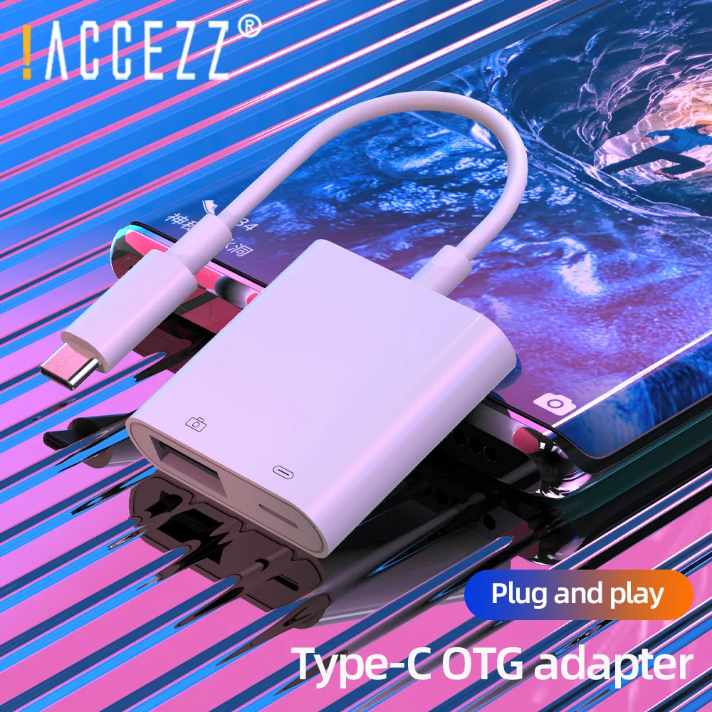 

!ACCEZZ Type-C USB OTG Type C to USB 3.0 Adapter TF SD CardReader U Disk USB C Data Cable Connector For Macbook Pro Air Samsung
