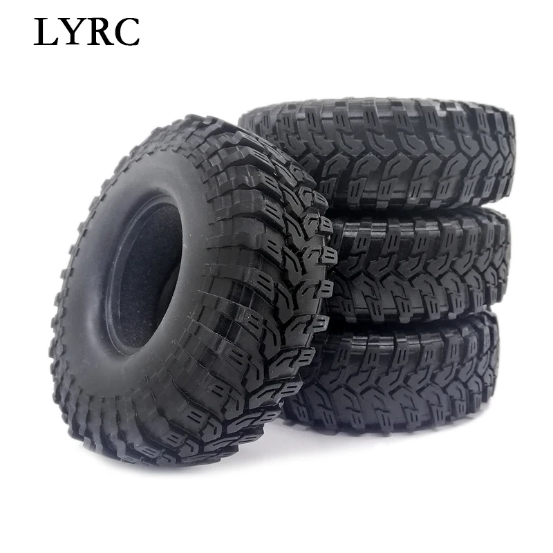 

LY Rc 4 Pcs 114MM 1.9" Rubber Tyre Wheel Tires for 1:10 RC Rock Crawler Axial SCX10 SCX10 II 90046 90047 TRX-4 TRX4