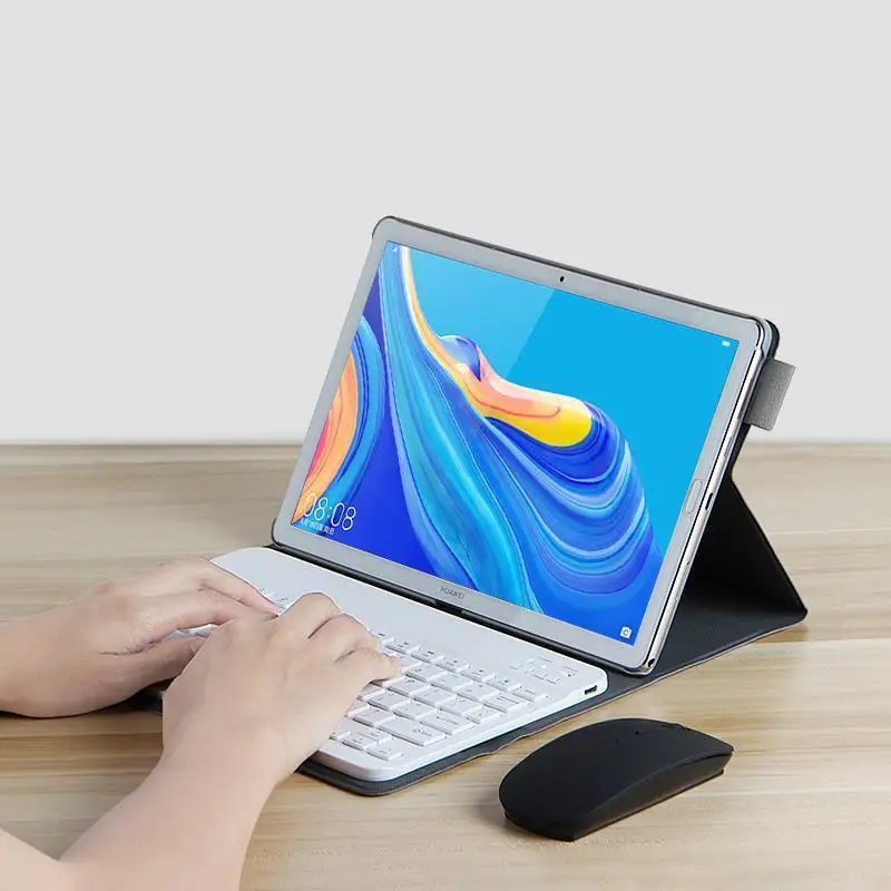 

For Huawei Mediapad M6 10.8 SCM-AL09 W09 2019 Case Retro Deer Pattern PU Leather Stand Funda With Wireless Bluetooth Keyboard