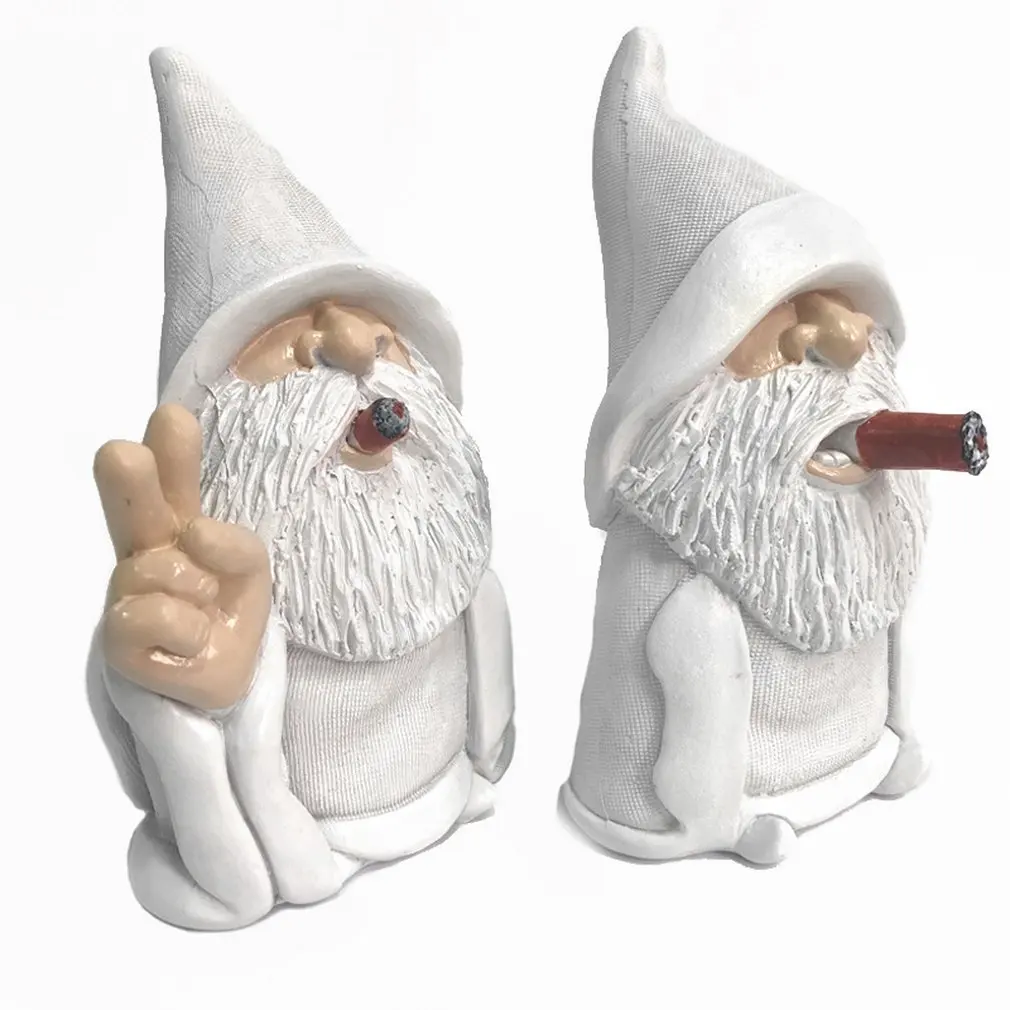 

Funny Smoking Dwarf Garden Sculpture Ornaments Scornful Wizard Gnome Statue Indoor Outdoor Figurine For Home Yard Garden Decor