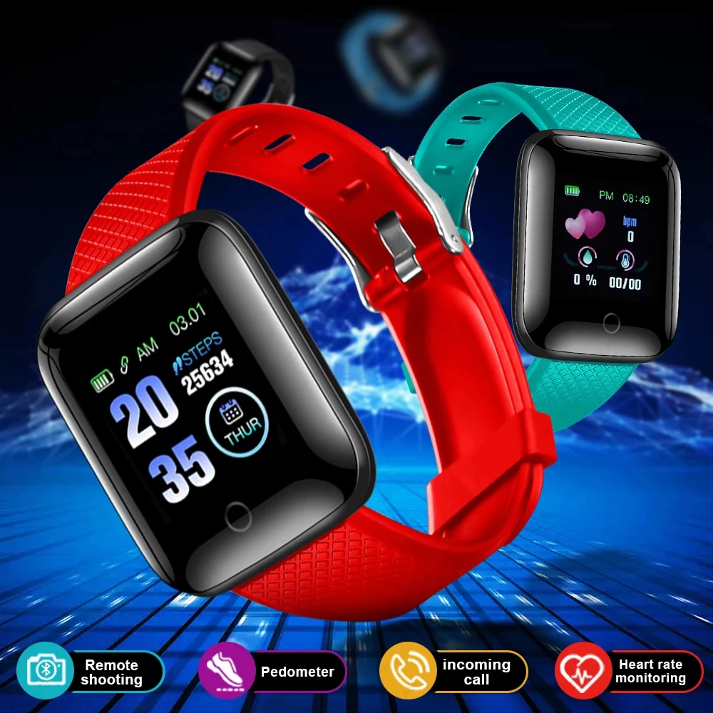 

116 plus Smart Watch Men Women Heart Rate Smart Wristband Watches Sports Waterproof Smartwatch For Android iOS D13 Pk Y68 D18