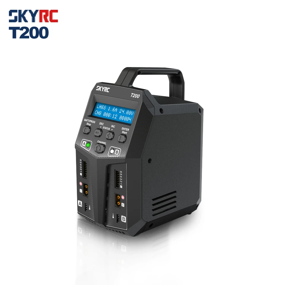 Высококачественное балансирующее зарядное устройство SKYRC T200 2X100W 12A AC/DC для 1 6S