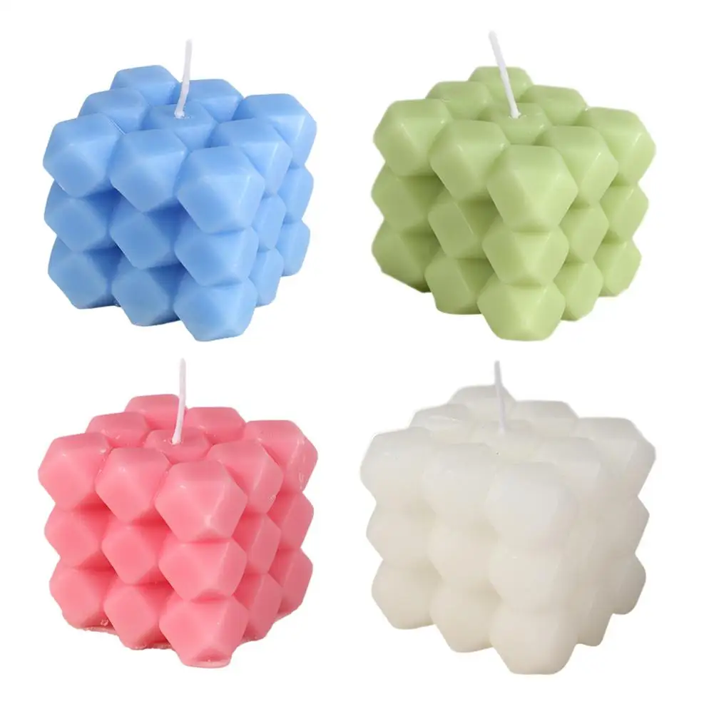 3D искусство геометрические Ванильные розы ароматические свечи натуральная