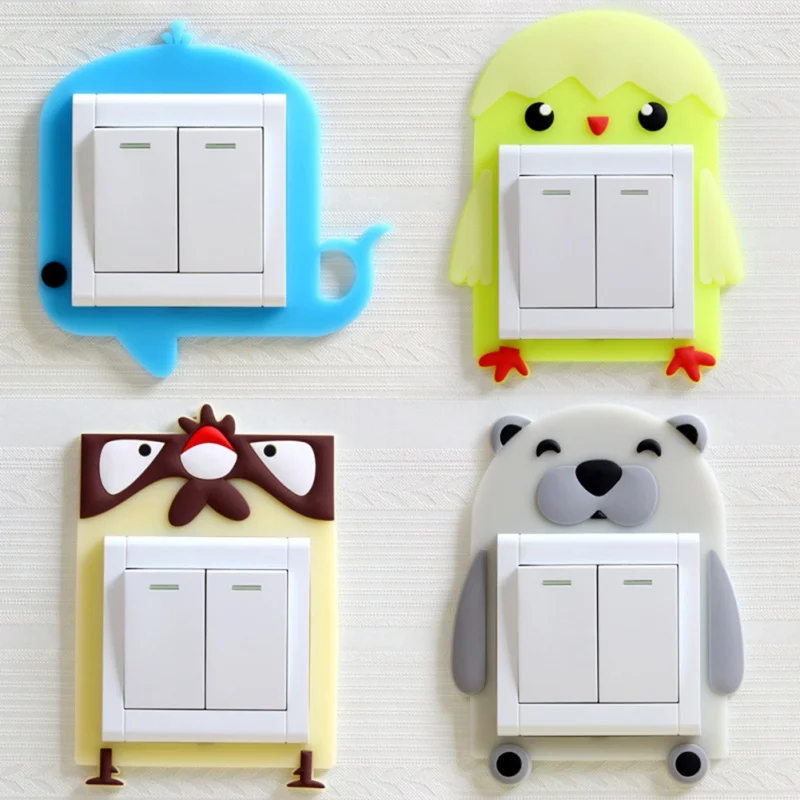Милый светящийся настенный стикер для выключателя бытовой наклейки на