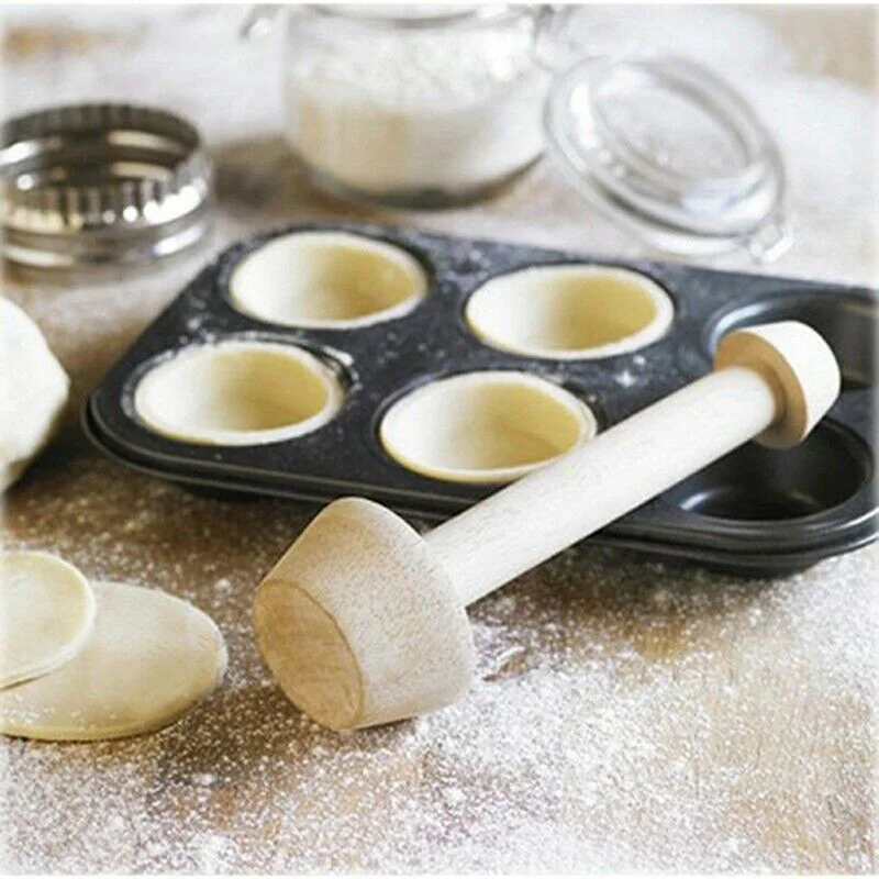 

Double Side Egg Tart Mould Natural Wooden Pie Cake Pastry Molds Pusher Eggtart Mold Tamper for Kitchen Baking Tools