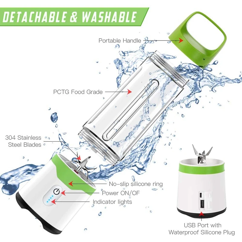 

Portable Blender USB Handheld Blender Shakes and Smoothies Travel Juicer Fruit Mixer Juice Cup Home Office Beach Sports