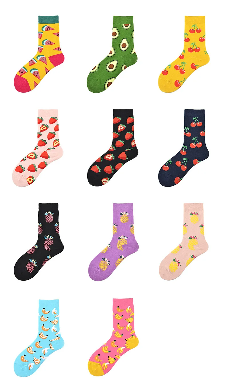 Скейтборд женские Chaussette Homme модные Фрукты Ананас черешня мужские носки Европейский США хип хоп Уличная команда Meias забавные носки