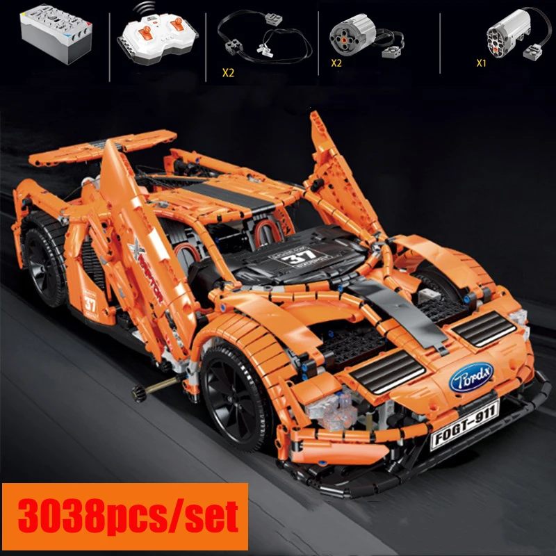 Новый MOC FORD GT спортивный автомобиль 10792 Радиоуправляемый двигатель функция