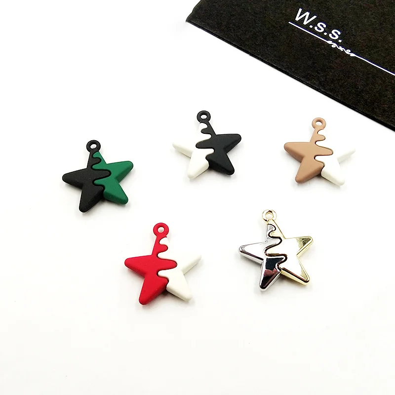 

10pcs Bicolor Star Charms two-color Metal Splice Star Pendant Charms for Necklace Bracelet Earring Diy Jewelry Making Accessorie