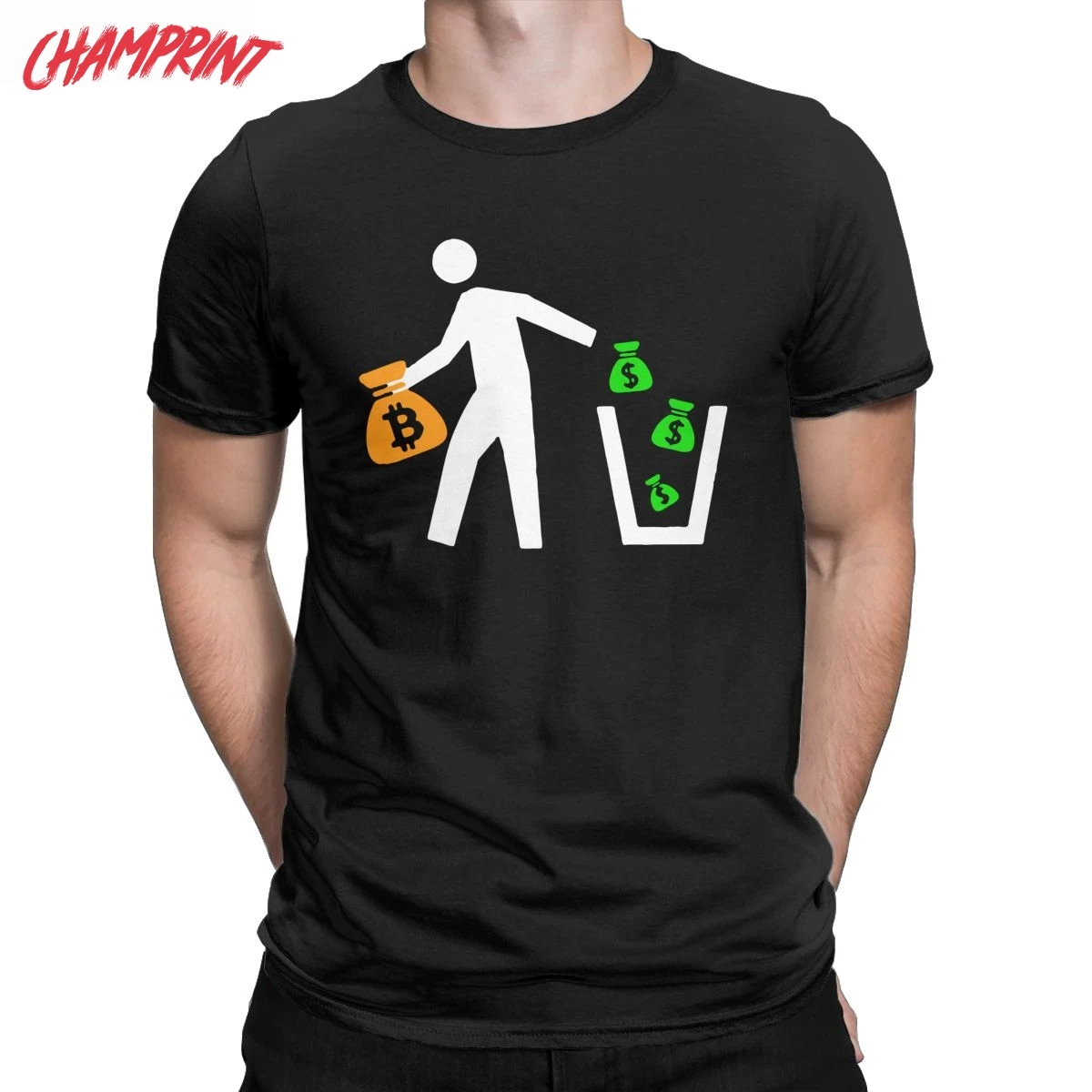 Мужская винтажная хлопковая футболка с круглым вырезом и коротким рукавом |