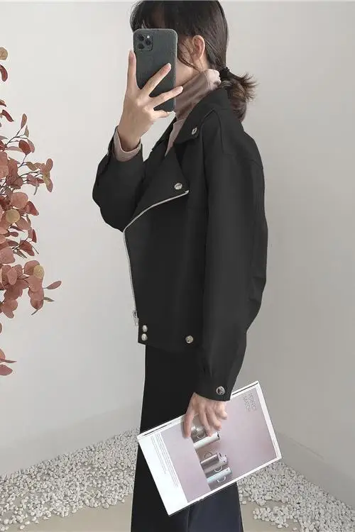 

ZQLZ Spring Jacket Women 2021 New Biker Basic Pu Overcoat Mujer Casual Motorcycle Oversized Autumn Faux Leather Coat Female