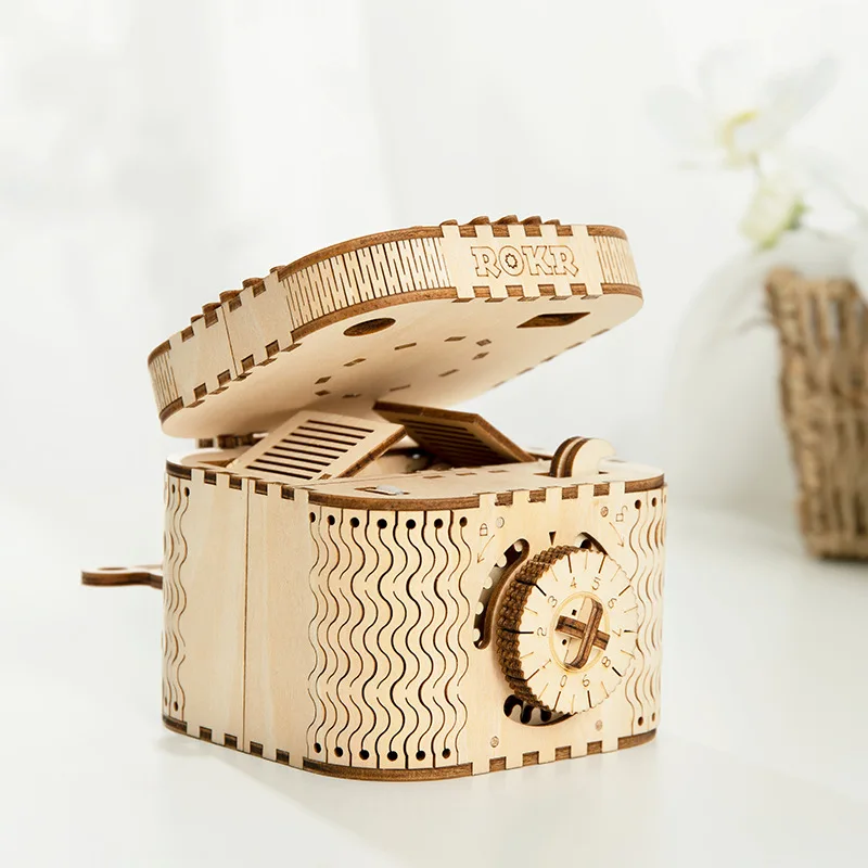 3D Wooden Mechanical Transmission Model Creative Toy Password Box Jewelry Box Perpetual Calendar Pendulum Birthday Gift