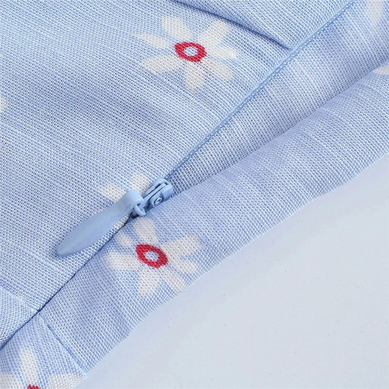 

NWOMN Za Dress Women Blue Floral Print Strap Midi Dress Woman Summer 2021 Elegant Cottagecore Ruched Ruffle V Neck Slip Dresses
