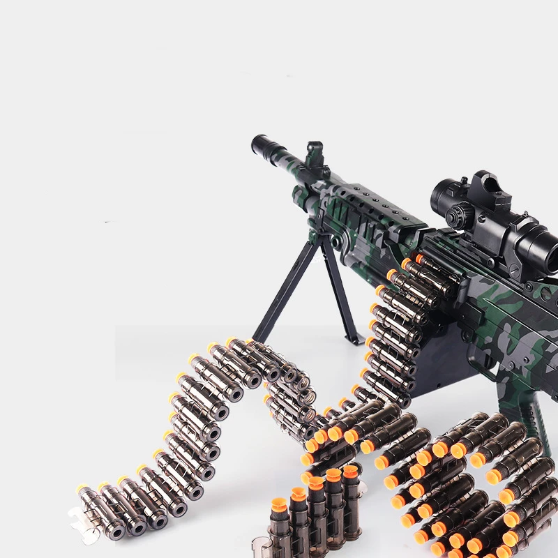Пистолет-пулемет M249 электрический с мягкими пулями для детей и взрослых | Игрушки