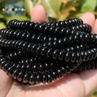 Круглые бусины из натурального черного агата, сердолика, 3 х6 мм