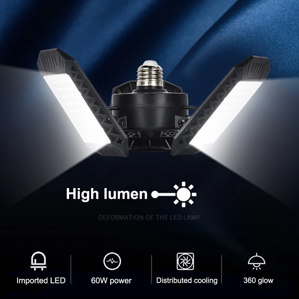 

Светодиодный светильник для гаража Trefoil светильник 60 Вт, теплосбор, сбор излучения, гимнастика, несколько применений, 144 бусин, высокая люмин...