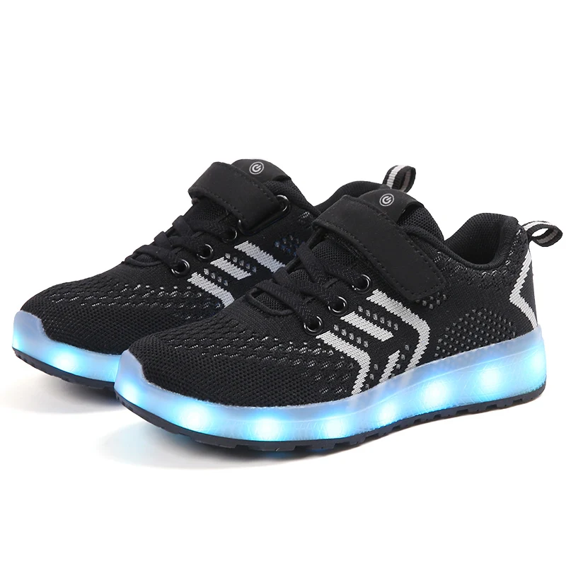 Дышащие светящиеся кроссовки со светодиодной подсветкой Размеры 25-37 | Мать и