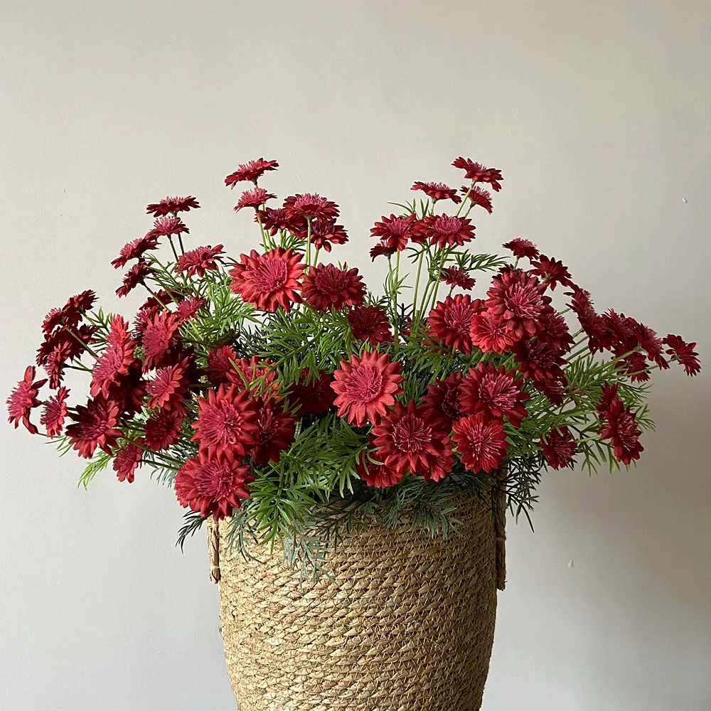 Искусственная ромашка Василек космос с цветочным рисунком вечерние дома