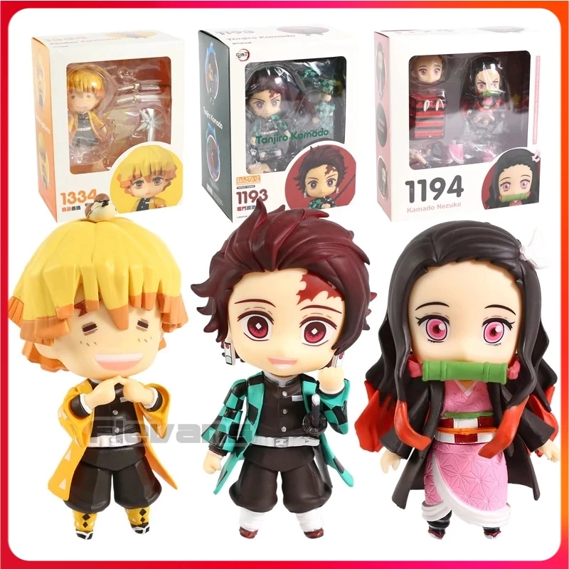 

10CM Demon Slayer Anime Figure Tanjiro PVC Movable Face-changing Q Version Clay Doll Gift Family Decorations Collection Ornament