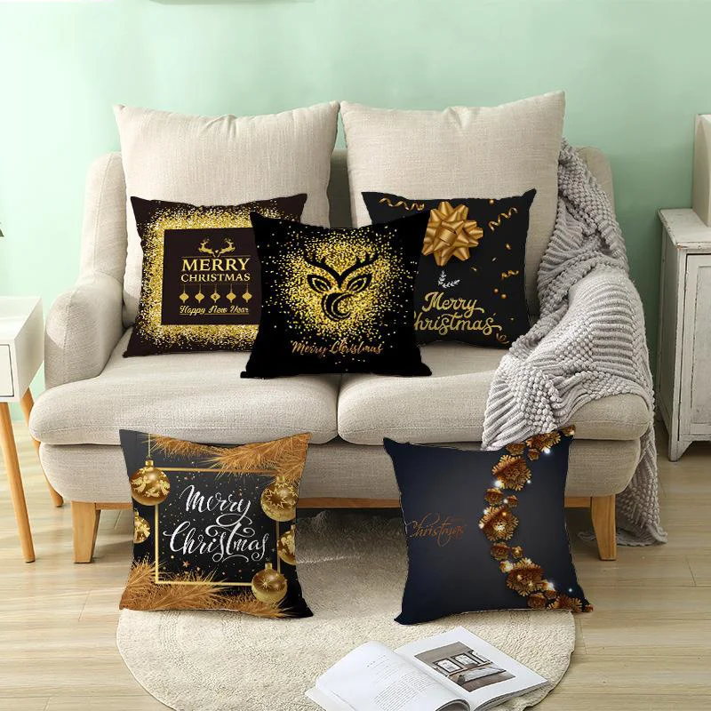 Elife полиэстер цвета: золотистый с Рождеством чехол для подушки декоративные