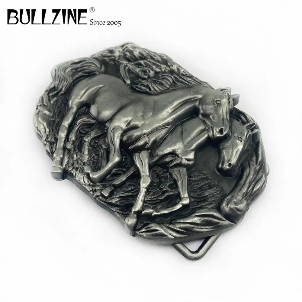 В Bullzine оптовая продажа пояс с изображением лошади натуральная кожа пряжки pewer