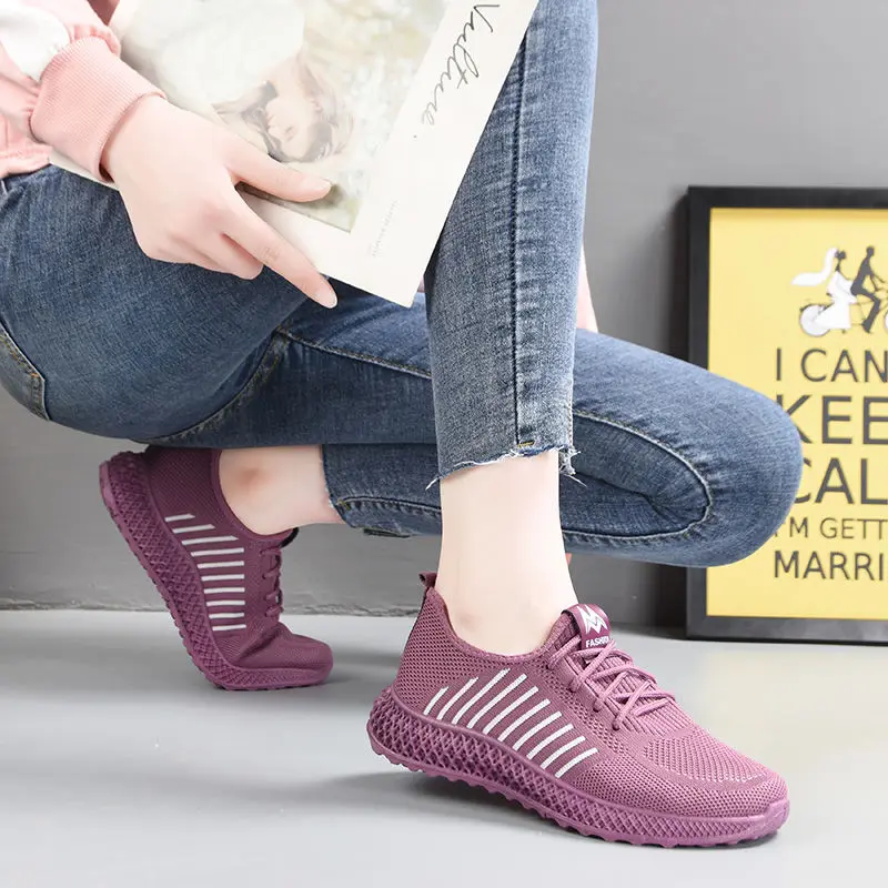 

Sneakers Women Shoes Flats Casual Ladies Shoes Woman Lace-Up Mesh Light Breathable Female zapatillas de deporte para mujer a