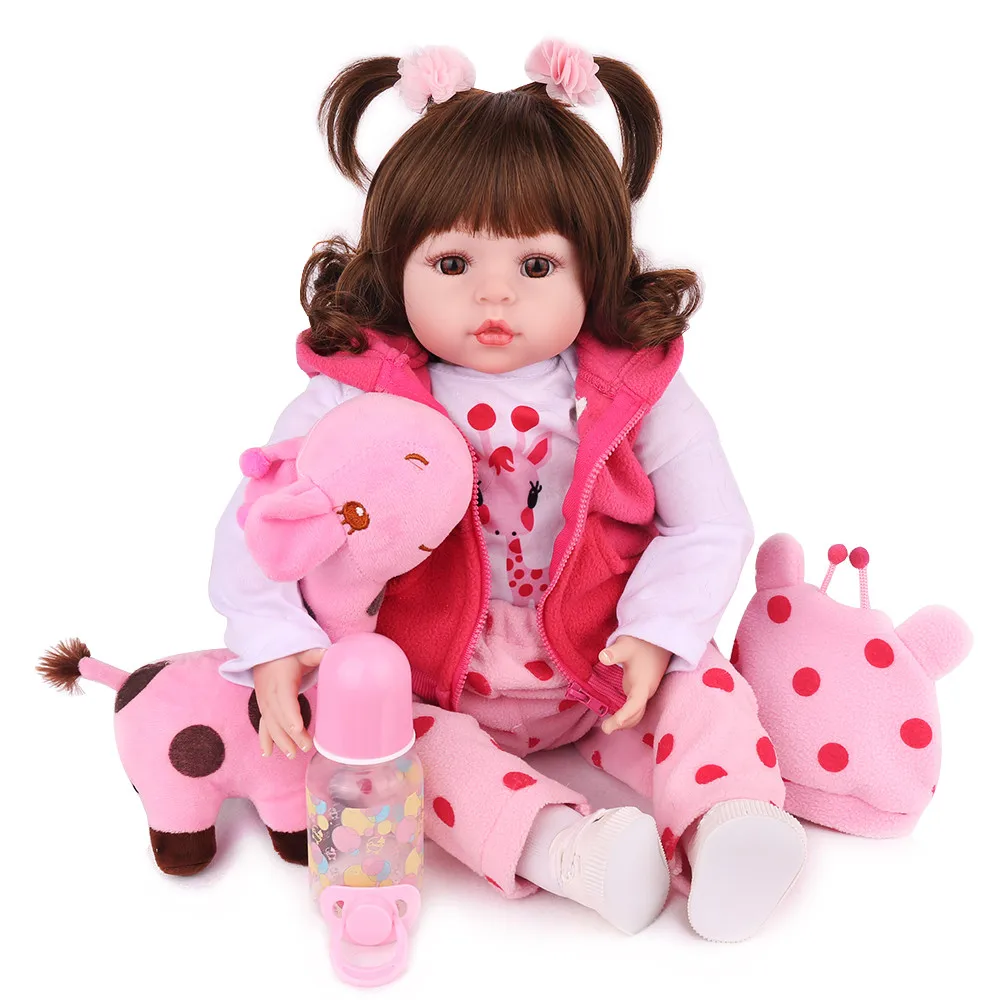22 inch Boneca Куклы реборн игрушки NPKDOLL силиконовые reborn baby born кукла очаровательные реалистичные boneca reborn girl игрушки для детей - Цвет: 22 inch