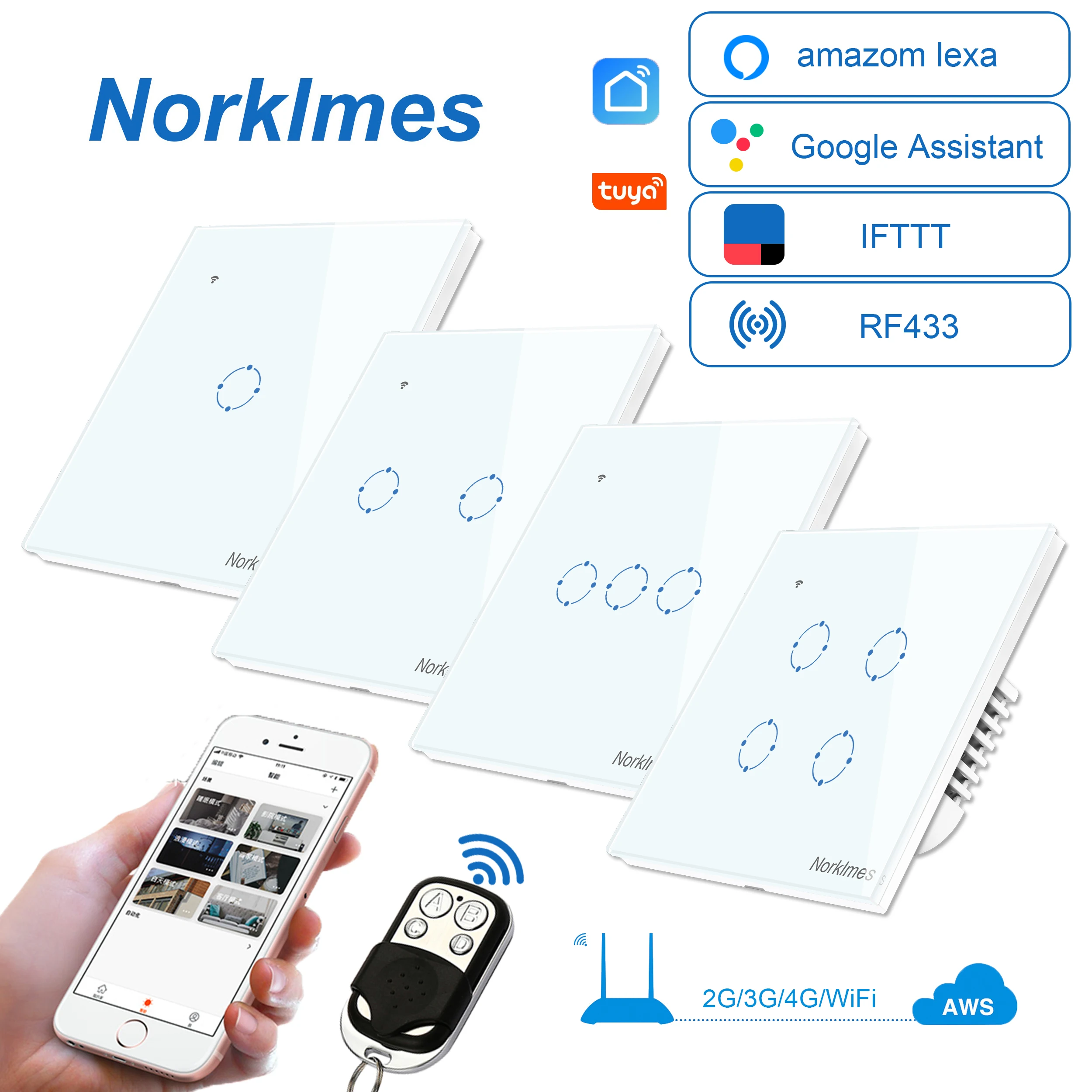 Европейский и британский стандарт работает со светодиодным выключателем Alexa Google