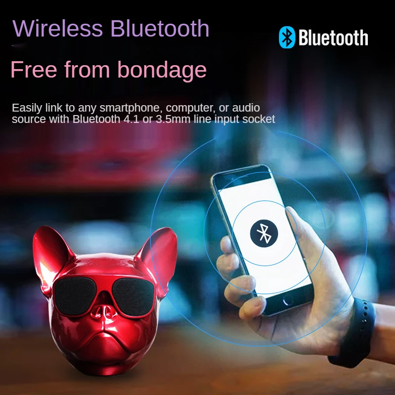Portable Bluetooth Speaker 3D Model Bulldog HIFI Creative Cartoon Dog Outdoor Computer Subwoofer | Электроника