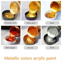 60100ml gold paint metallic acrylic paintwaterproof not faded for statuary coloring diy hand clothes painted graffiti pigments
