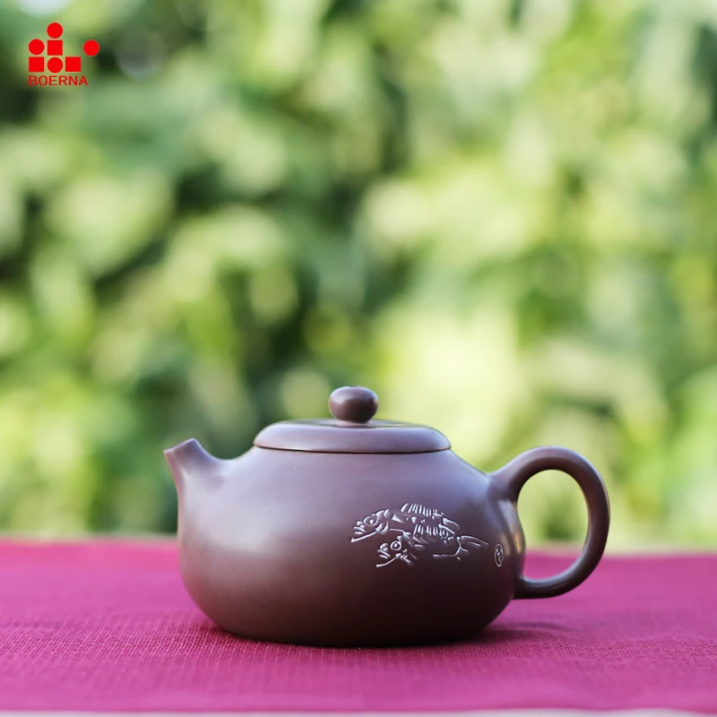

BOERNA Porcelain Teapot 175-300ml Nixing Famous Handmade Nixing Pottery Oolongtea Pot Supreme Chahu Ruyun Gifts Preferred Drink