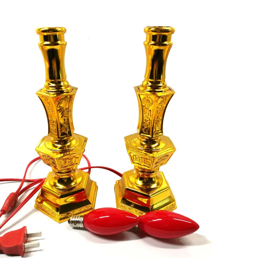 

J062 Electric Candle Light 8 Inch Red Led 2w E12 Bulb Candle Light Lotus Lamp Buddha Lamp Lotus Lamp