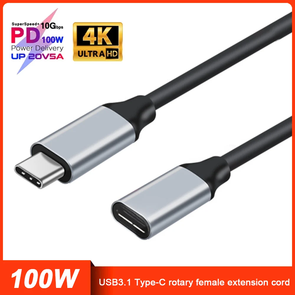 

Кабель-удлинитель для быстрой зарядки, 5 А, 100 Вт, Type-C, 10 Гбит/с