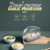 mini dual purpose garlic processor stainless steel garlic press manual garlic mincer chopping tools artifact kitchen gadgets