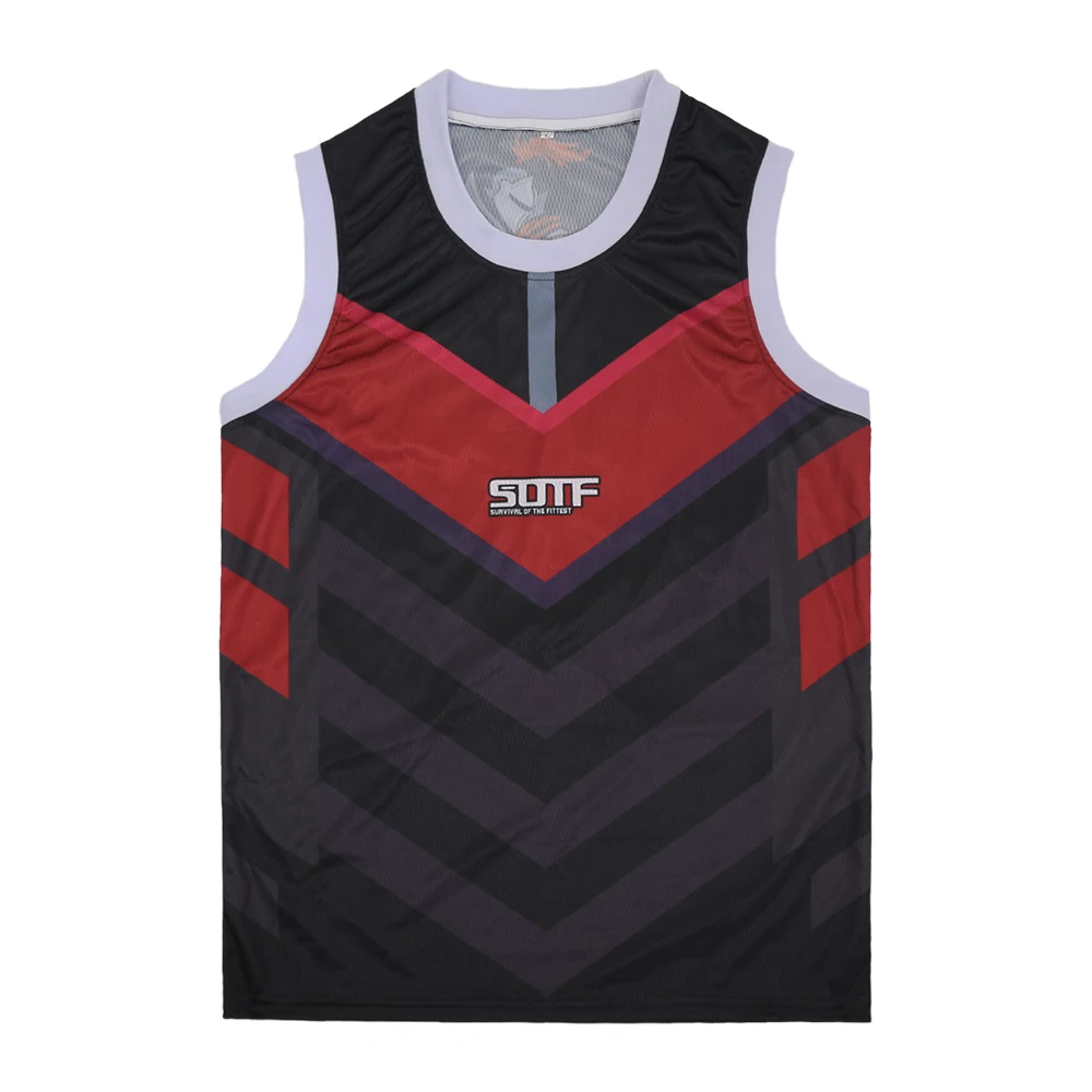 Красные геометрические дышащие тренировочные быстросохнущие баскетбольные