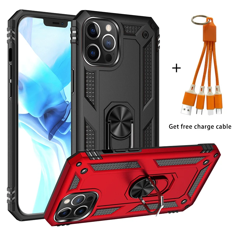 

Металлический поворотный кронштейн чехол для iPhone 6 7plus 8 XS Новый противоударный Тонкий Магнитный кольцевой держатель задняя крышка для iphone ...