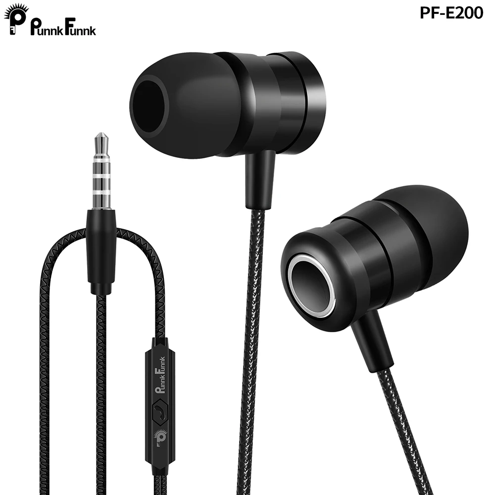 Стереонаушники PunnkFunnk Hifi с басами проводные спортивные наушники микрофоном для