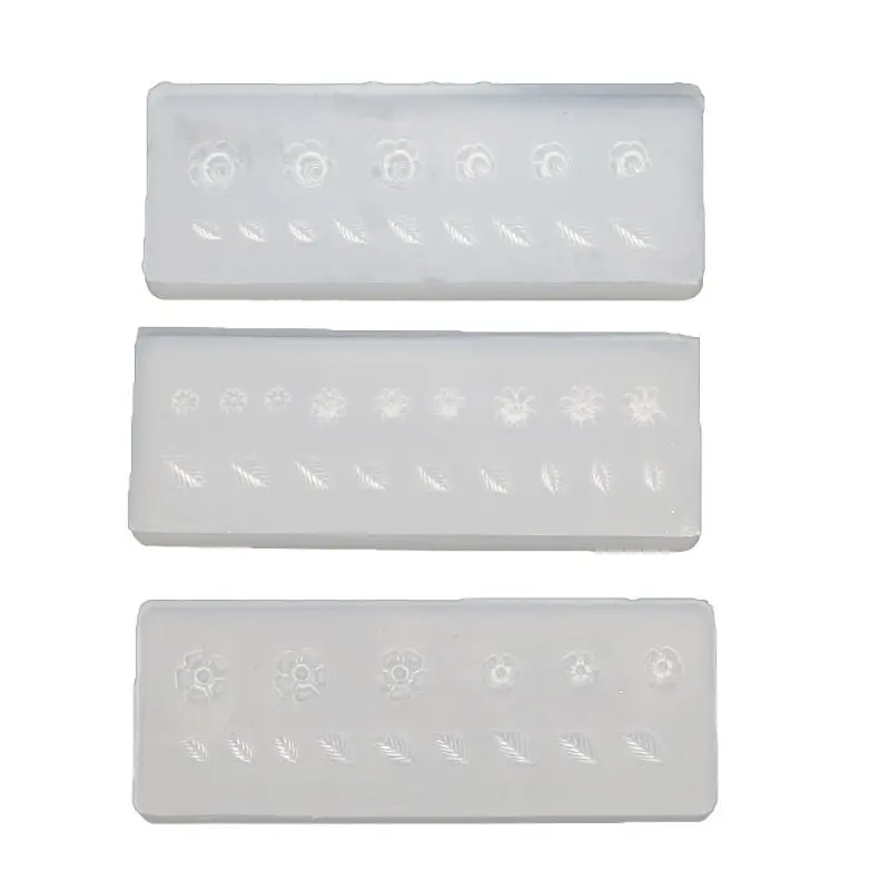 

3Pcs 3D Floral Decortive Nail Art Silicone Mold Kit Leaves Flower Nail Carving Mold Nail Art Templates Maincure Tools