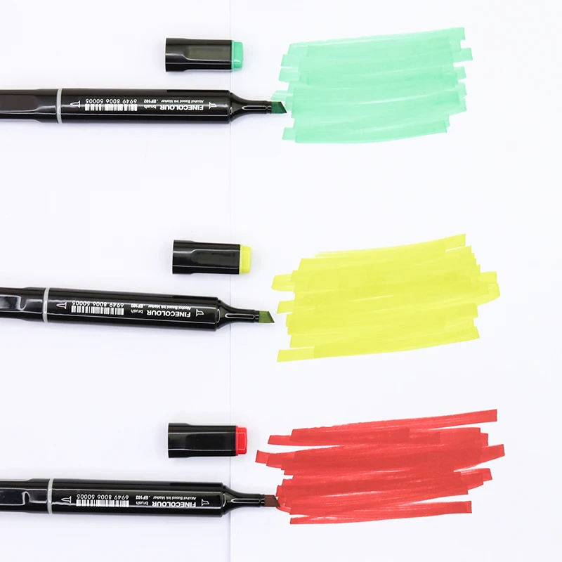 Двусторонняя мягкая кисть Finecolour EF102 профессиональные художественные маркеры для