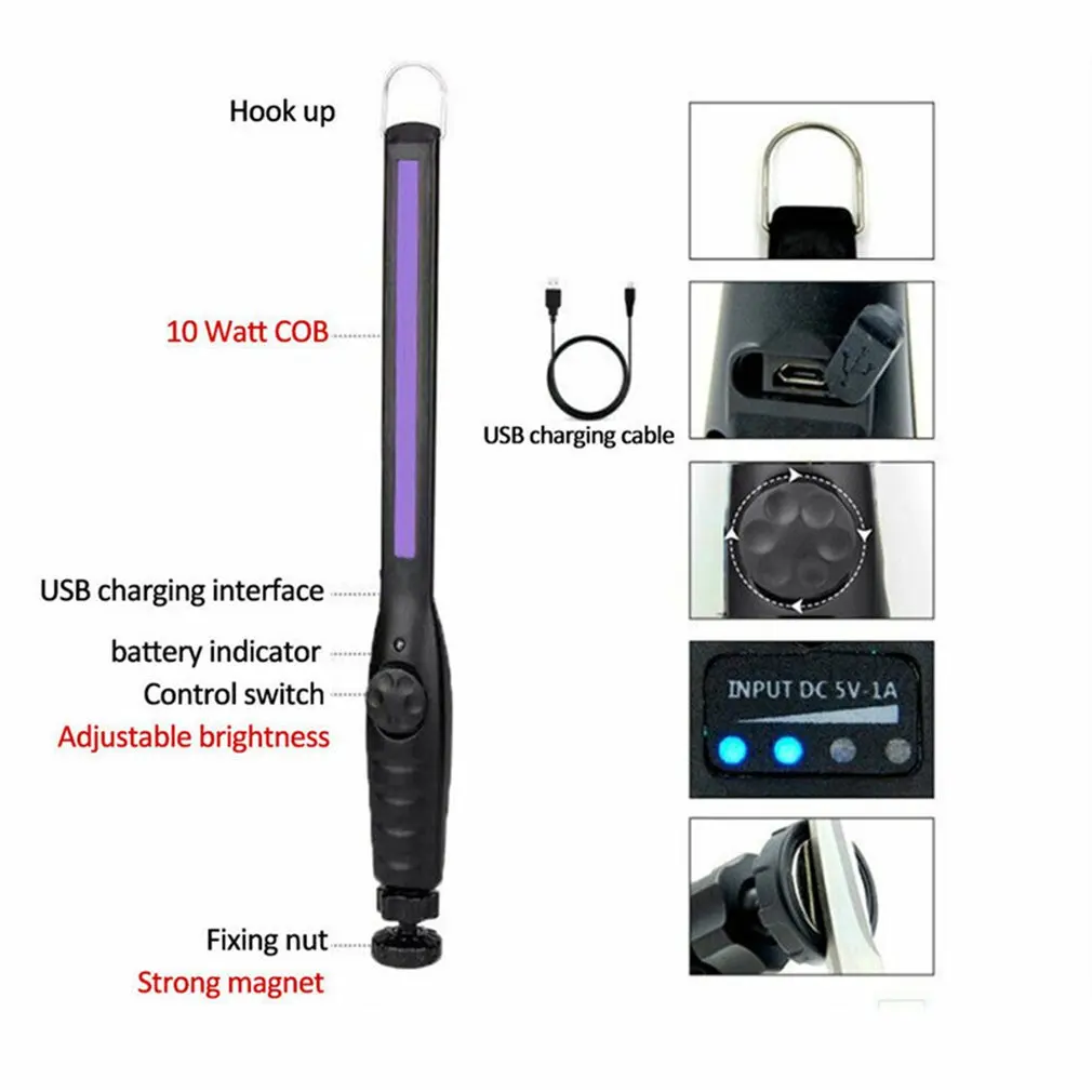 

UV disinfection lamp Portable household sterilization lamp handheld mobile mite removal lamp Indoor office lighting