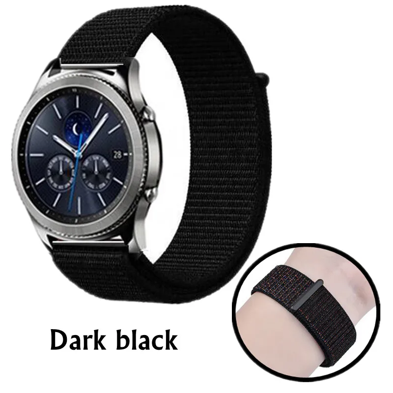 Нейлон pulseira для samsung galaxy watch 46 мм 42 gear S3 22 20 Frontier классический активный ремешок huami
