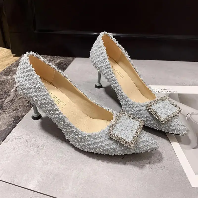 

Cresfimix Zapatos De Mujer Women Fashion Sweet Light Weight Spring Slip on 7cm Stiletto Heels for Party Lady Summer Shoes A9461