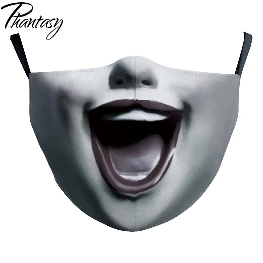 Маска для взрослых на Хэллоуин маска лица с принтом клоуна моющаяся Тканевая рта