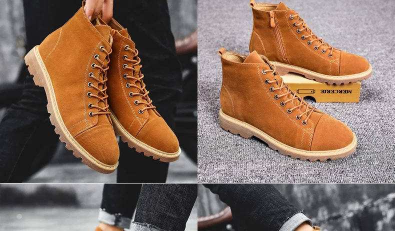 Мужские кожаные ботинки Dr Martins Martens; Зимние ботильоны; Безопасная рабочая обувь; botas hombre Zapatos De Seguridad Safty; обувь размера плюс 48
