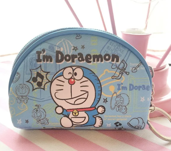 Hello kitty холщовый ручной кошелек для монет и кошелек, чехол, сумка; карманная цепочка для ключей, женская сумка-держатель для макияжа - Цвет: Небесно-голубой