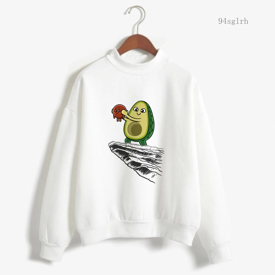

Худи женское с мультяшным принтом авокадо, модная повседневная Уличная одежда в стиле Harajuku Ulzzang, милый мультяшный Графический свитшот для ж...